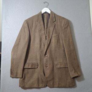 Lauren Ralph Lauren Blazer Mens 42 L Brown Faux Suede 2 Button Sports Coat